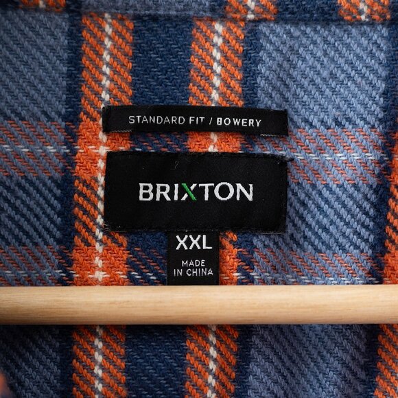 Brixton Bowery Flannel shirt in Slate Blue - Picture 7 of 7